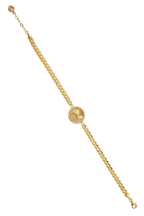 Bracelet couronne en or massif | 14K (585) | 5.10 gr