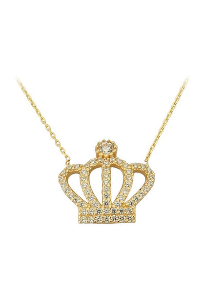 Solid Gold Crown Necklace | 14K (585) | 2.04 gr