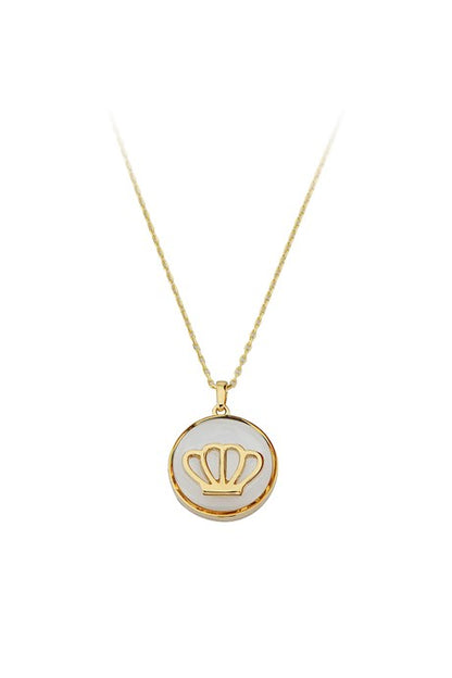 Solid Gold Crown Necklace | 14K (585) | 2.37 gr