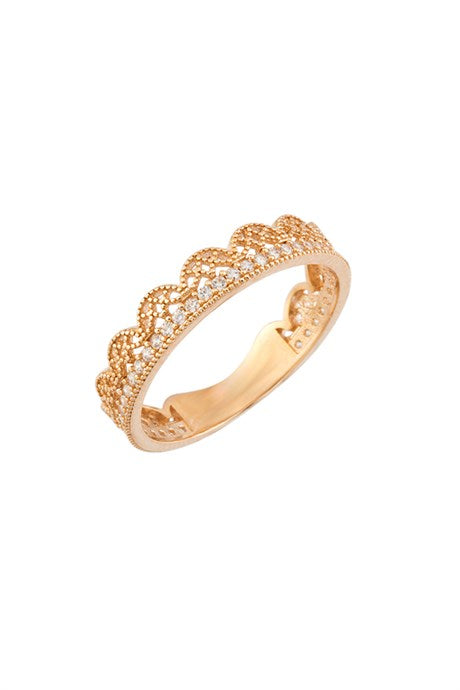 Solid Gold Crown Ring | 14K (585) | 2.16 gr