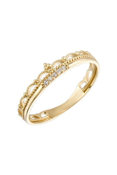 Solid Gold Crown Ring | 14K (585) | 1.22 gr