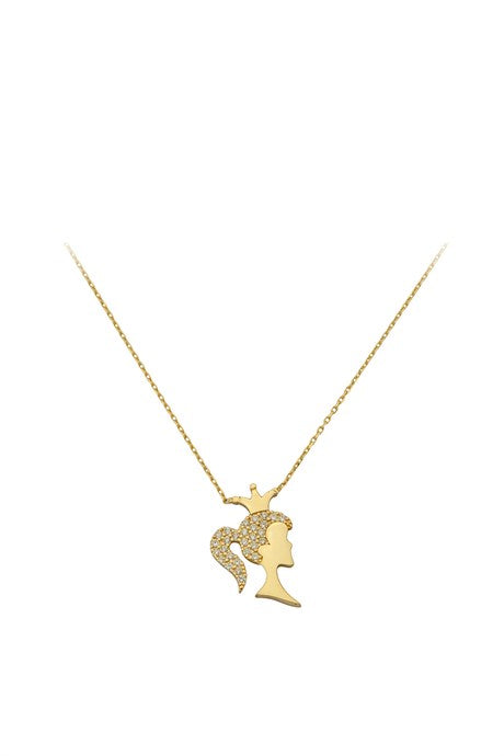 Solid Gold Queen Crown Necklace | 14K (585) | 1.94 gr