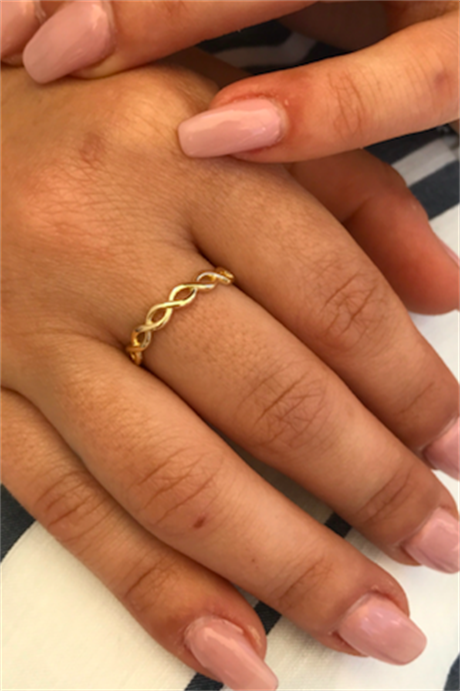 Anillo infinito de eternidad completa de oro macizo | 14K (585) | 1,11 gramos