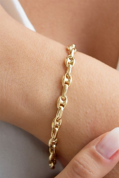 Solid Gold Design Bracelet | 14K (585) | 6.59 gr