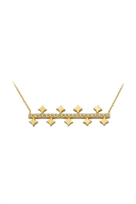 Solid Gold Design Stick Necklace | 14K (585) | 2.15 gr