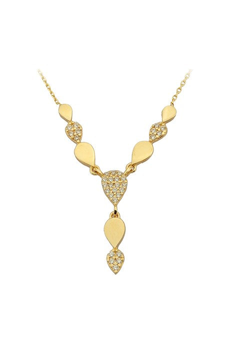 Solid Gold Design Drop Necklace | 14K (585) | 2.11 gr