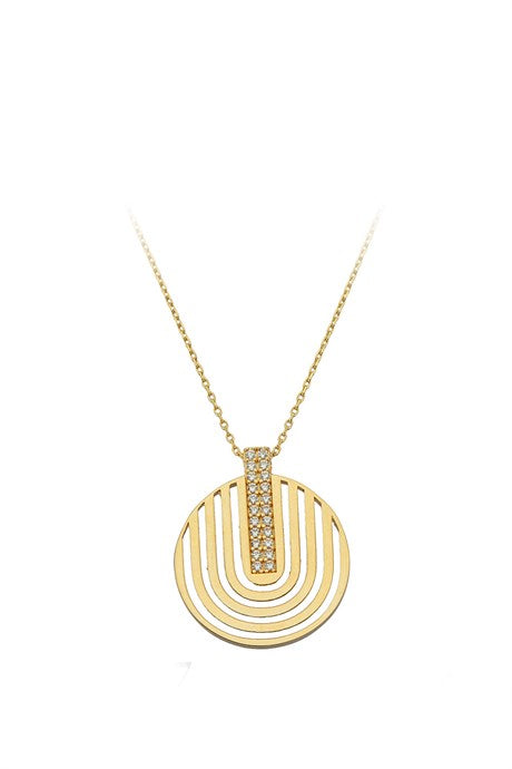 Solid Gold Design Circle Necklace | 14K (585) | 2.88 gr