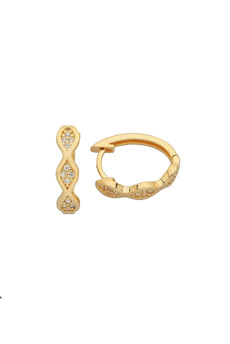 Boucle d'oreille en forme de cercle en or massif | 14K (585) | 1,73 g