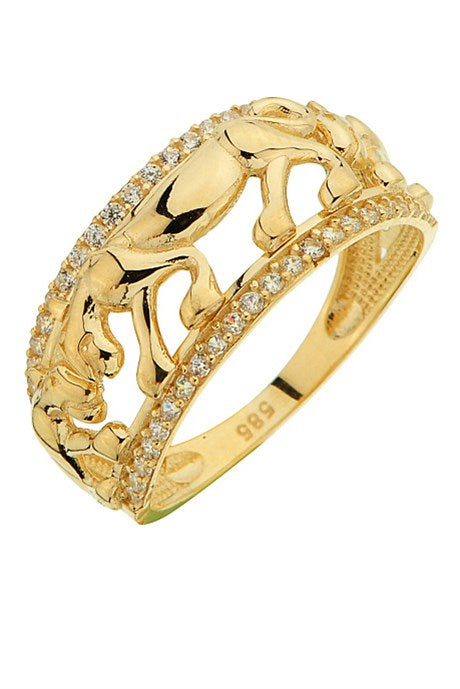 Bague Tigre Design en Or Massif | 14K (585) | 2,72 grammes