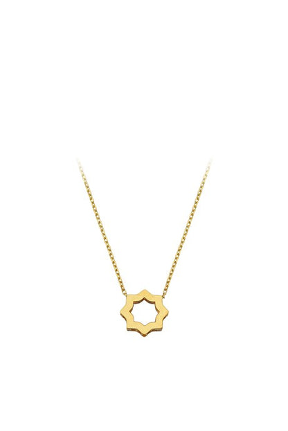 Collar de estrella polar con diseño de oro macizo | 14K (585) | 1,51 gramos