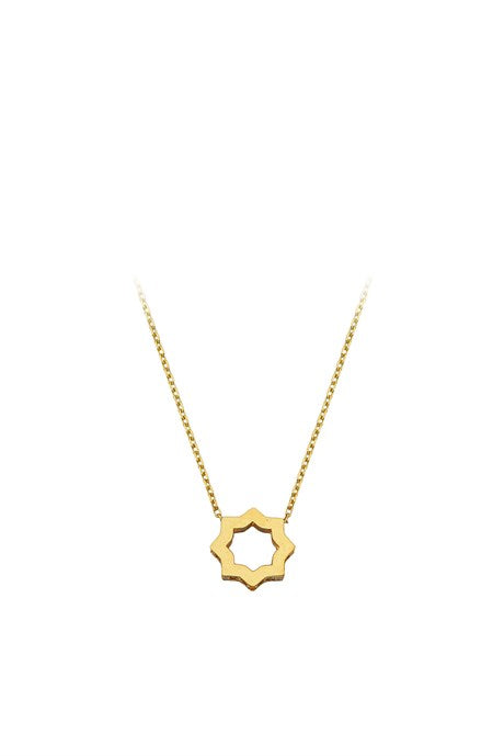 Collar de estrella polar con diseño de oro macizo | 14K (585) | 1,51 gramos