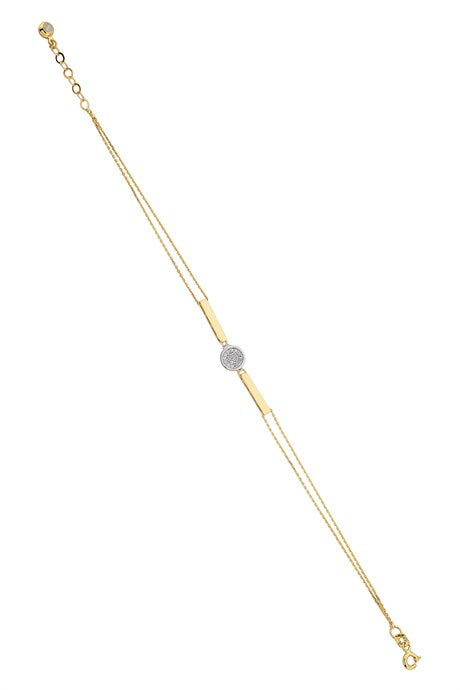 Bracelet plaque design en or massif | 14K (585) | 2,07 grammes