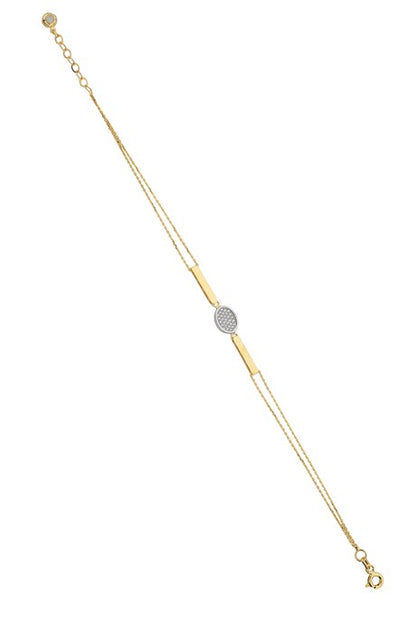 Pulsera de placa de diseño de oro macizo | 14K (585) | 2,12 gramos