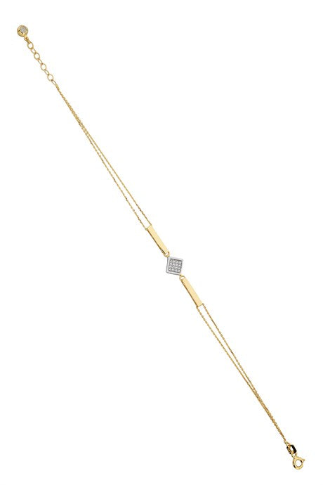 Pulsera de placa de diseño de oro macizo | 14K (585) | 2,14 gramos