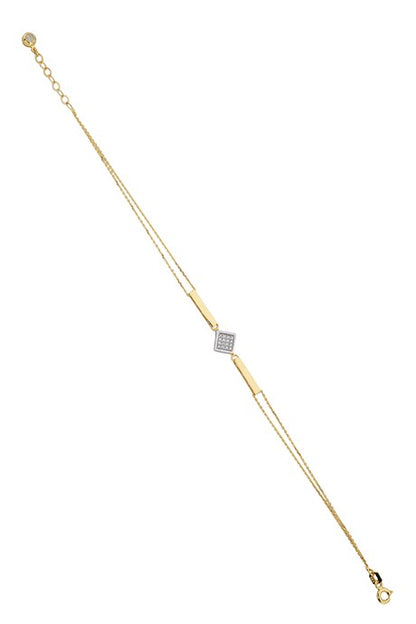 Pulsera de placa de diseño de oro macizo | 14K (585) | 2,14 gramos