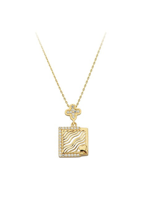 Solid Gold Design Clover Necklace | 14K (585) | 2.32 gr