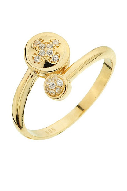 Solid Gold Design Ring | 14K (585) | 2.41 gr | Adjustable Ring