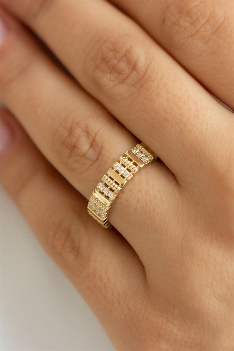 Anillo de diseño de oro macizo | 14K (585) | 2,89 gramos