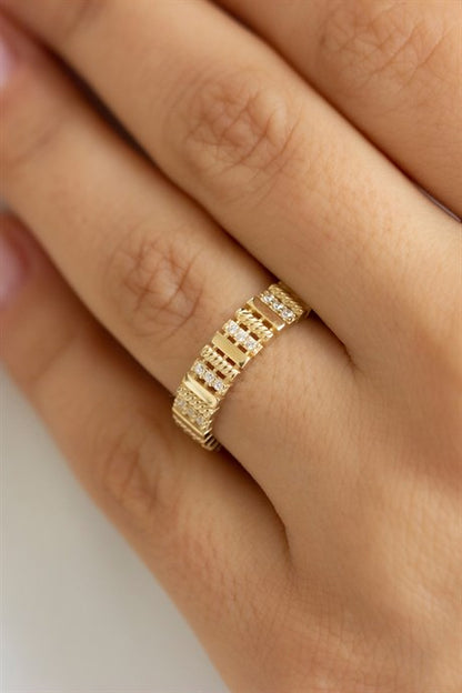 Anillo de diseño de oro macizo | 14K (585) | 2,89 gramos