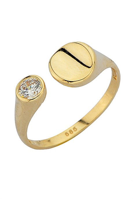 Solid Gold Design Ring | 14K (585) | 1.92 gr | Adjustable Ring