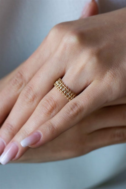 Bague design en or massif | 14K (585) | 1,80 gr