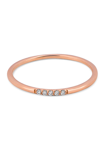 Anillo de bodas de piedras preciosas de oro macizo