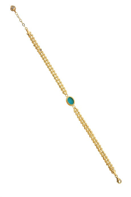 Solid Gold Gemstone Bracelet | 14K (585) | 4.45 gr