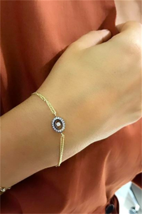 Solid Gold Gemstone Bracelet | 14K (585) | 2.01 gr