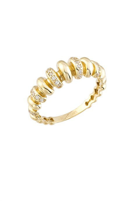 Solid Gold Gemstone Knot Ring | 14K (585) | 3.27 gr