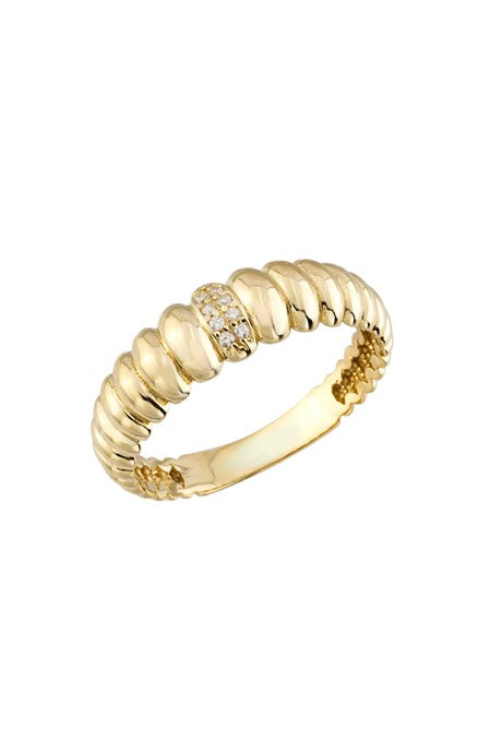 Anillo con nudos de piedras preciosas de oro macizo | 14K (585) | 2,17 gramos