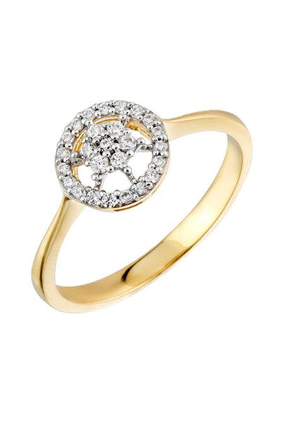 Bague fleur en or massif avec pierres précieuses | 14K (585) | 1,78 g