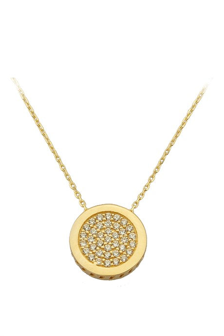 Collier cercle de pierres précieuses en or massif | 14K (585) | 1,98 g