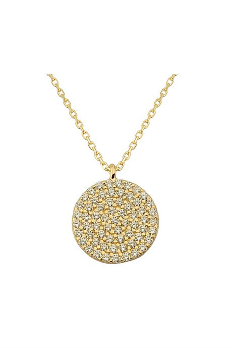 Solid Gold Gemstone Circle Necklace | 14K (585) | 1.92 gr