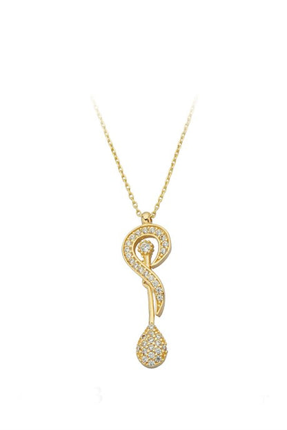 Solid Gold Gemstone Drop Necklace | 14K (585) | 2.41 gr