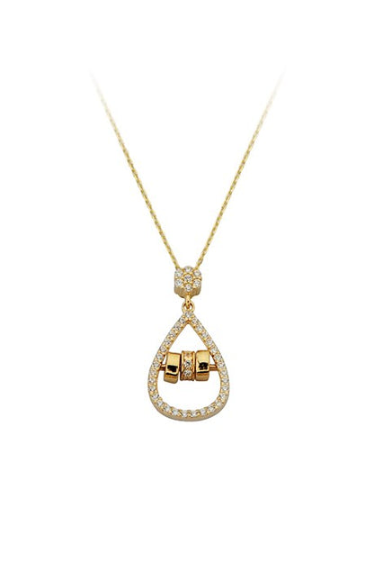 Solid Gold Gemstone Drop Necklace | 14K (585) | 2.32 gr