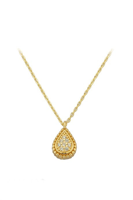 Solid Gold Gemstone Drop Necklace | 14K (585) | 1.51 gr