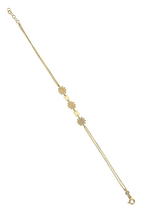Solid Gold Gemstone Sun Bracelet | 14K (585) | 1.94 gr
