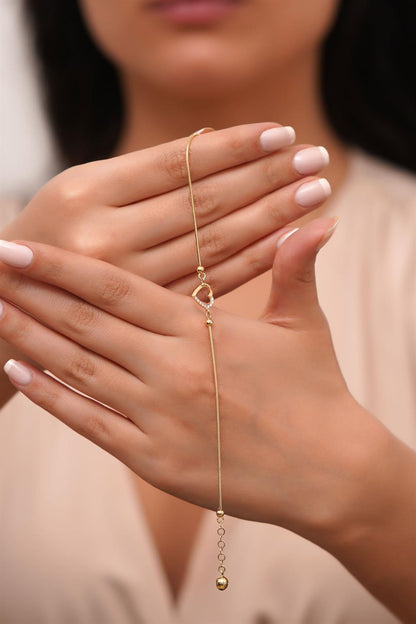 Pulsera de corazón de piedras preciosas de oro macizo