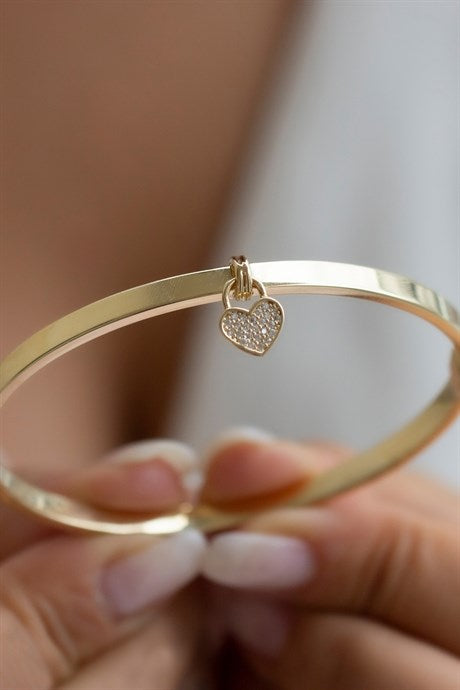 Solid Gold Gemstone Heart Bracelet | 14K (585) | 7.35 gr