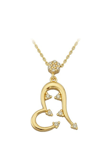 Collar de corazón de piedras preciosas de oro macizo | 14K (585) | 1,93 gramos