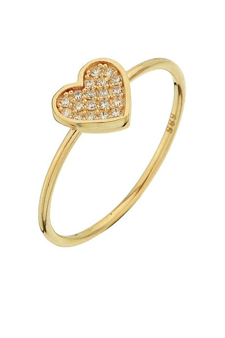 Solid Gold Gemstone Heart Ring | 14K (585) | 1.05 gr