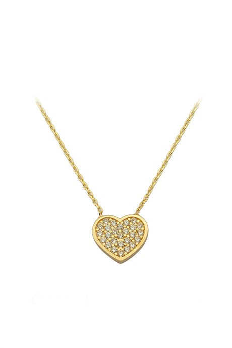 Solid Gold Gemstone Heart Necklace | 14K (585) | 1.52 gr