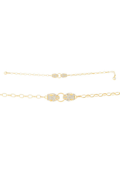 Pulsera de tigre con piedras preciosas de oro macizo