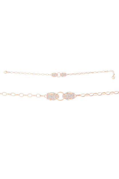 Pulsera de tigre con piedras preciosas de oro macizo