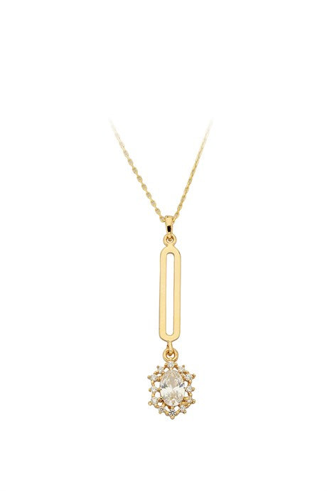 Solid Gold Gemstone Necklace | 14K (585) | 2.16 gr