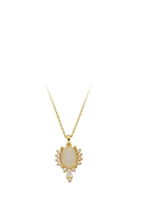 Solid Gold Gemstone Necklace | 14K (585) | 2.04 gr