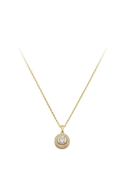 Solid Gold Gemstone Necklace | 14K (585) | 1.93 gr