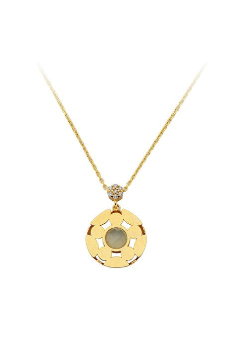 Solid Gold Gemstone Necklace | 14K (585) | 2.74 gr