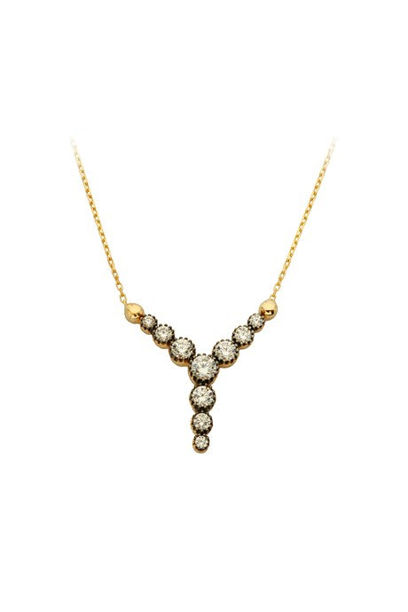 Solid Gold Gemstone Necklace | 14K (585) | 2.00 gr