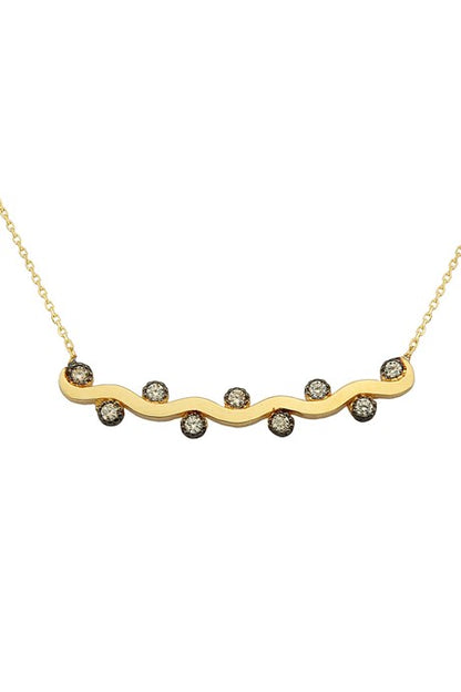 Solid Gold Gemstone Necklace | 14K (585) | 2.18 gr